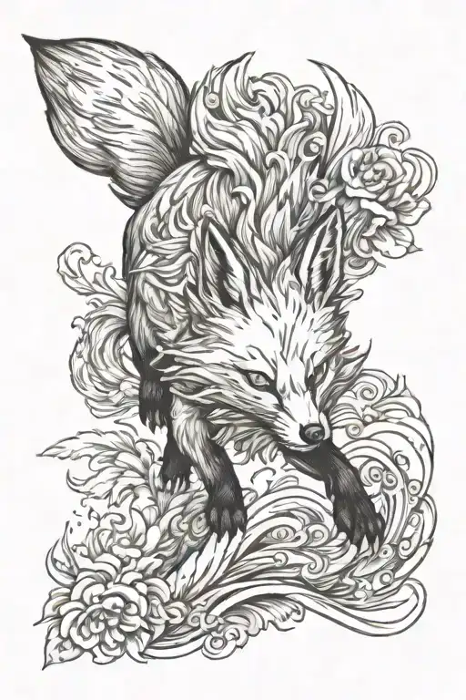 Pouncing Kitsune Fox