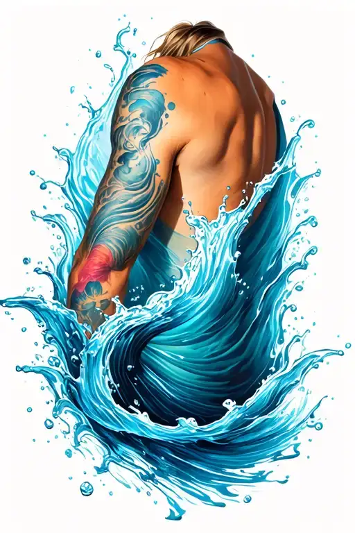 Water Tattoo Flow Around Forearm