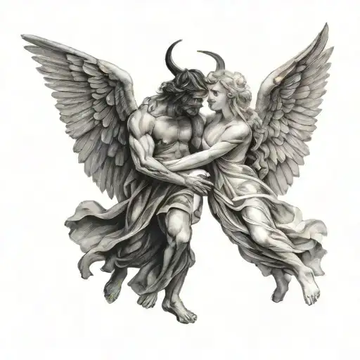 Angel And Devil Dancing Together
