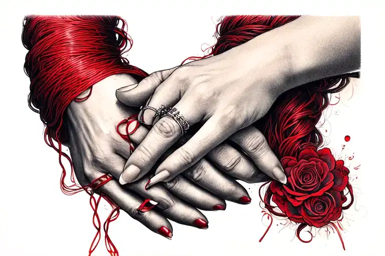Friendship Woman Hand Red Thread