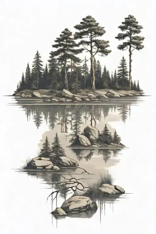 Lake Front With Forest Around It