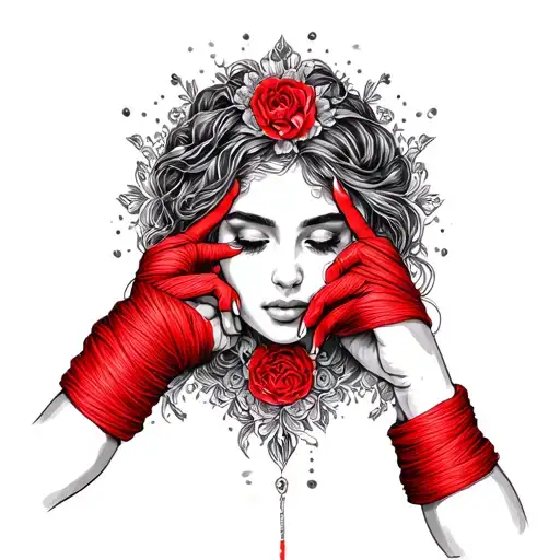 Friendship Woman Hand Red Thread