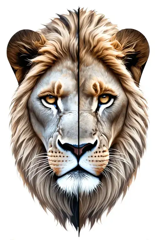 Half Human Half Lion Face One Eye