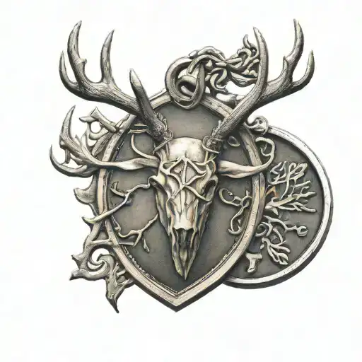 Dog Tag Resembling Dear Antlers Intertwined