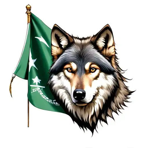 Wolf And Circassian Flag