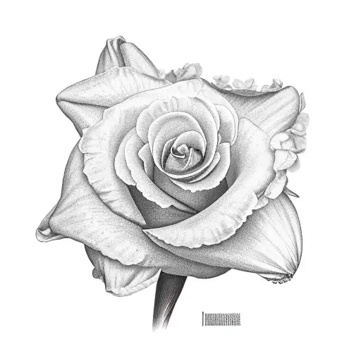 A Realistic Portrait Of A Daffodil And Rose Blooming From An Open Book