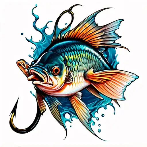 Badass Fish With Fish Hook