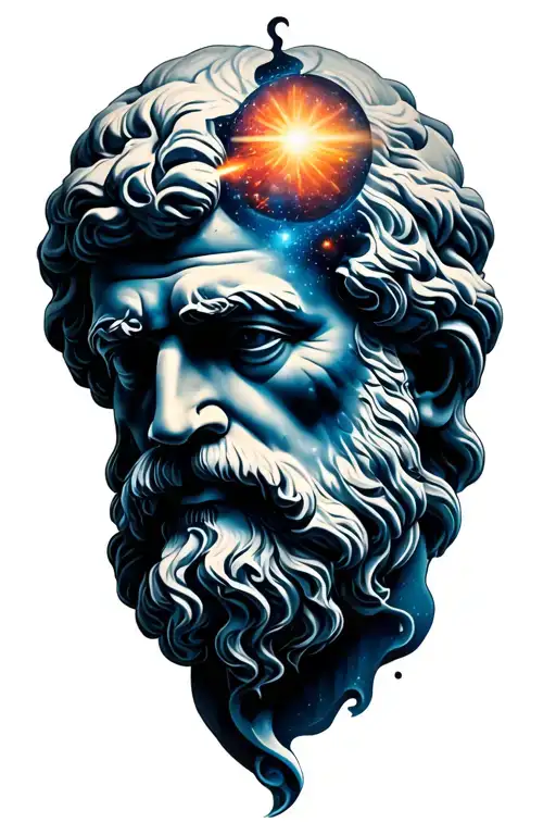 Socrates Head Split With Space Theme