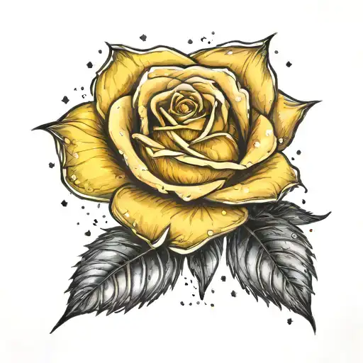 Yellow Rose With Star Background