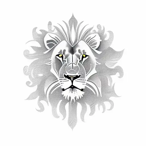 Lion Surrounded By Ivy