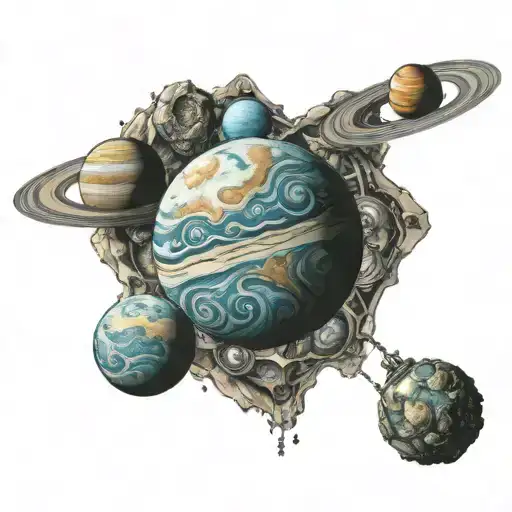 Realistic Portraits Of The Planets With Intricate Details In A Realism Style
