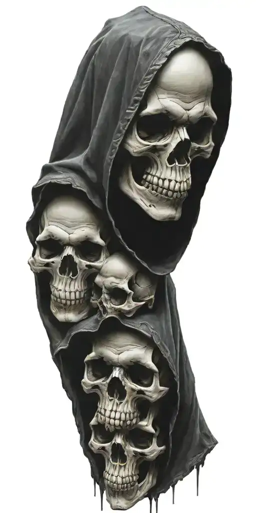 Demonic Skulls In Hoods