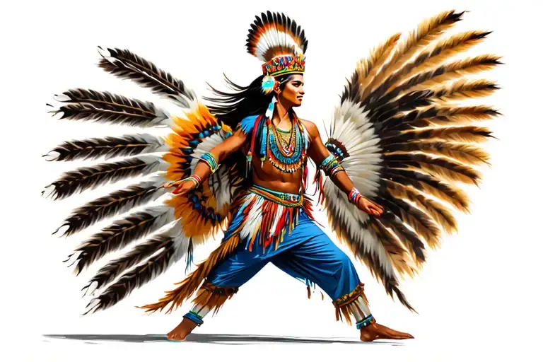 A Apache Crown Dancer Gracefully Moving