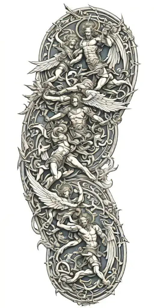 Angels And Demons Fighting A Holy War