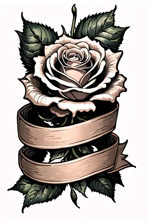 Rose With Banner Wrapped