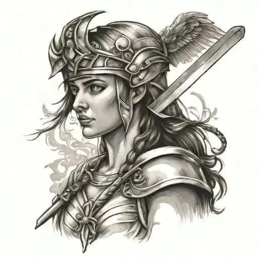 Athena Holding Sword