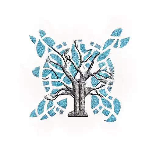 Basketball With A Family Tree As The Pattern