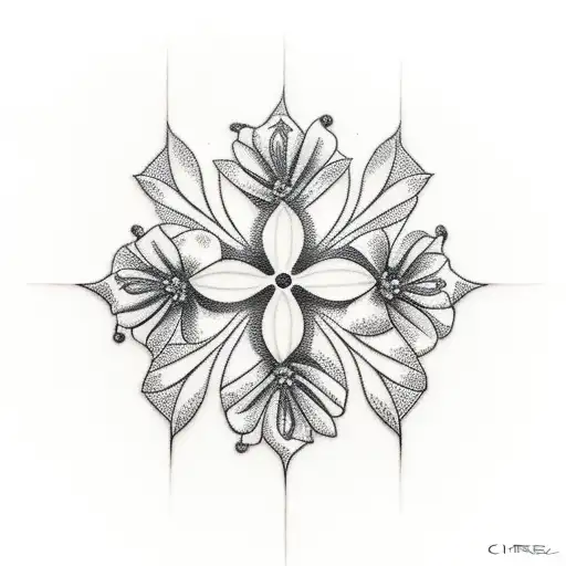 Christian Cross Cherry Blossoms The Word Fuentes On A Ribbon