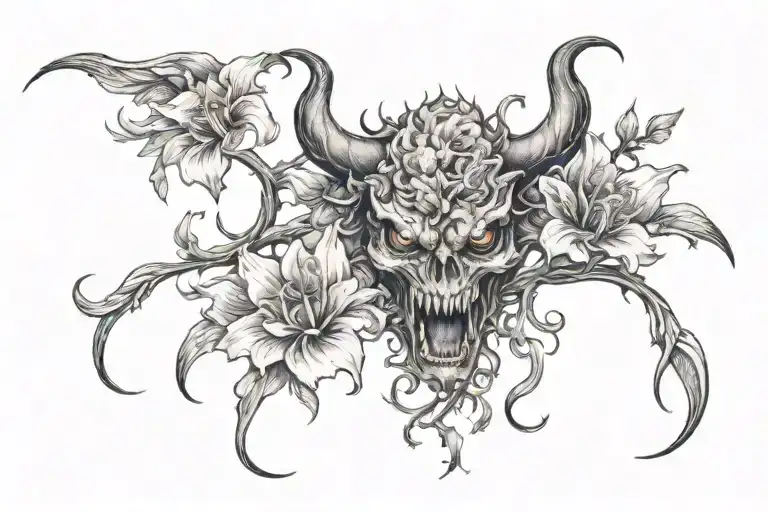 Demon Floral Dark Animal