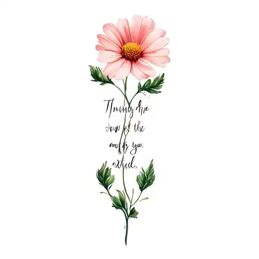 Flower And Quote Written