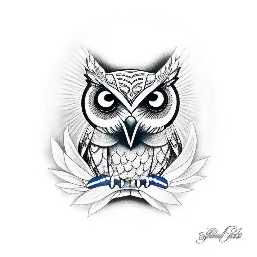 Puerto Rican Owl Holding The Puerto Rican Flag