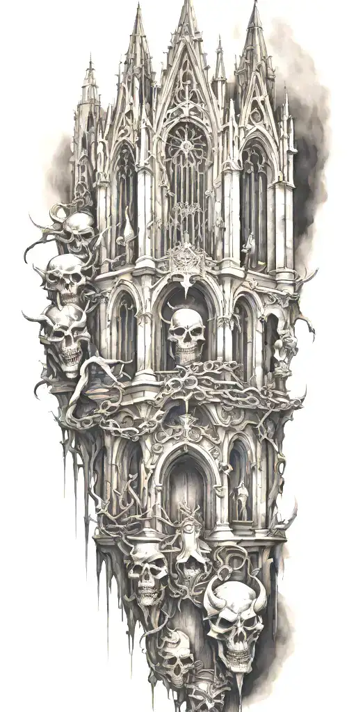 Cathedral And Demons Chained Up