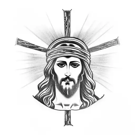 Jesus On A Cross With Mexico Flag Background