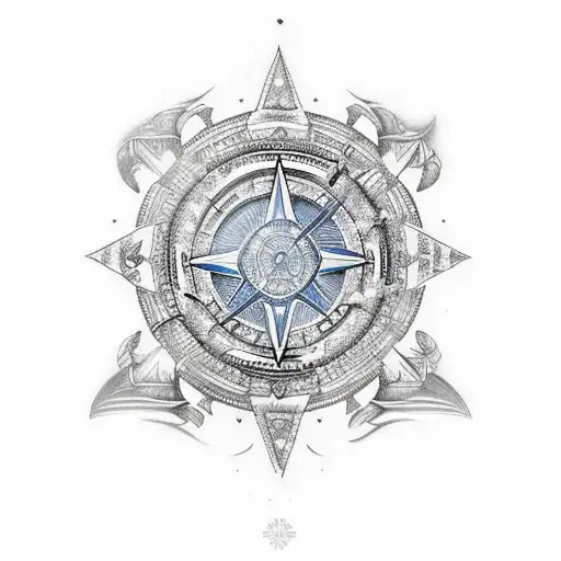 Nordic Helm Of Awe With Eiffel Tower And Compass