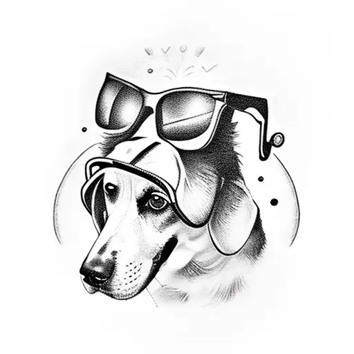 A Dog Wearing Sunglasses Playing A Guitar On A Beach