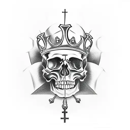 Skull And Cross And Crown