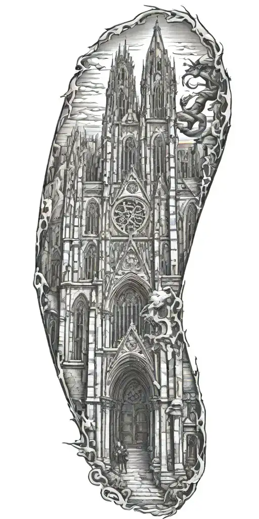 Cathedral And Demon Scene