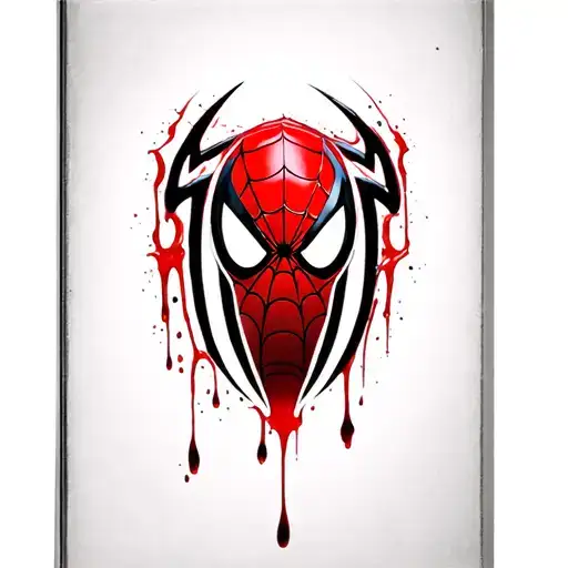 Spiderman Symbol With Blood Dripping