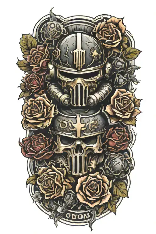 Space Marine Warhammer 40K Space Marine Doom Slayer Rose Lettering