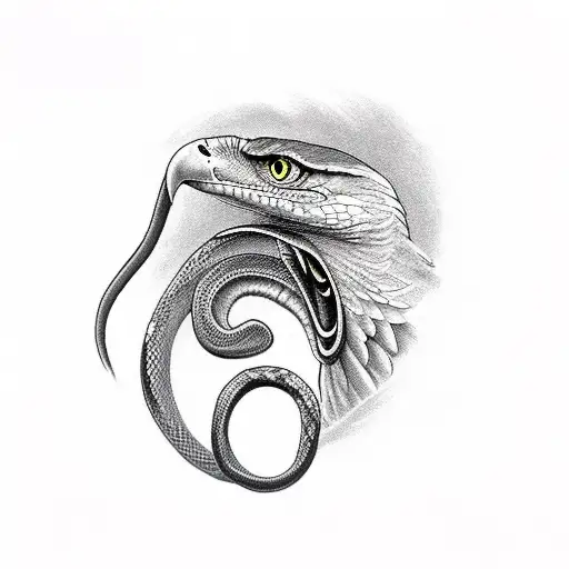 Snake Fighting An Eagle