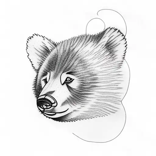 Sleeping Bear Cub With A Newspaper