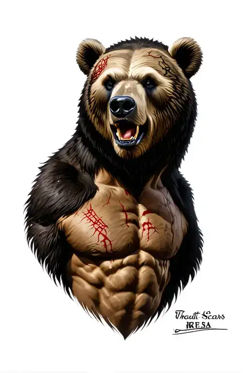 Bear Head On Hercules With Scars The Scars
