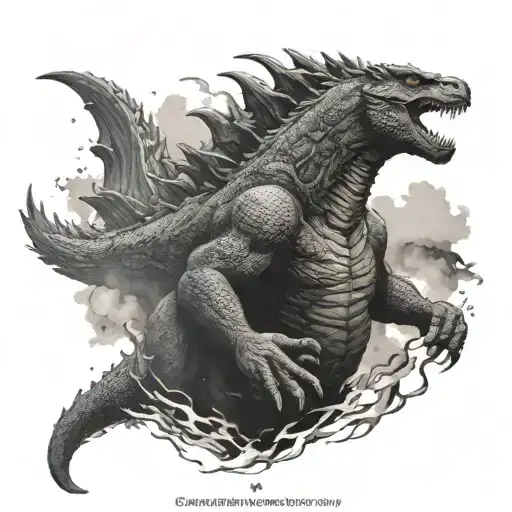 High Quality Godzilla Forearm Tattoo Design