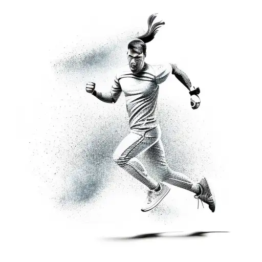 Cool 3D Sporty Running Man Running To The Right With No Background