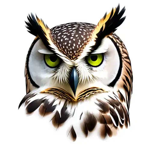 Snowy Owl Glare Hazel Green Eyes