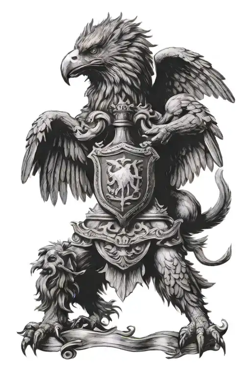 Wolve And Eagle Holding The Coat Of Arms From Hamburg