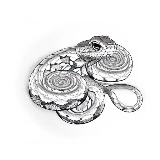 A Snake Coiled Around A Branch With Vibrant Flowers Blooming Around It