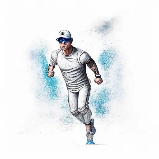 Cool And Fast 3D Sporty Running Man Running To The Right With No Background