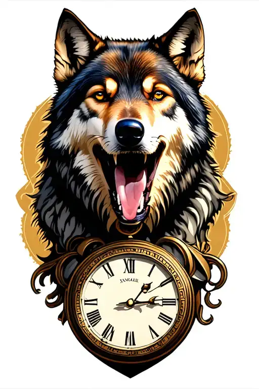 Clock And Wolf Howling
