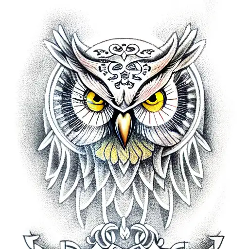 Owl With The Coat Of Arms Of Ukraine In The Eye