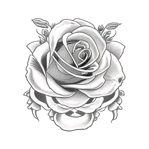 Thanatos With Roses As Background