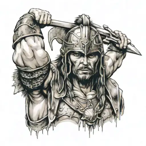 Warrior Holding Head