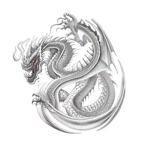 Back Tattoo Dragon