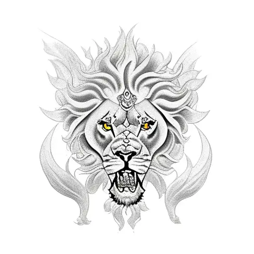 Lion Flowers Angels Dragon