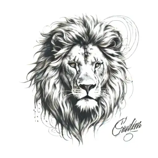 Lion Head And Names Incorporated Into The Design