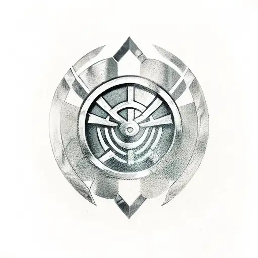 Spartan Shield With An Olive Branch And Gladiator Swords Crossed